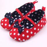 Baby Girl Soft Sole Shoes Dots Bowknot Toddler Anti-slip Shoes Newborn to
