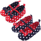 Baby Girl Soft Sole Shoes Dots Bowknot Toddler Anti-slip Shoes Newborn to