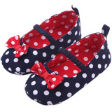 Baby Girl Soft Sole Shoes Dots Bowknot Toddler Anti-slip Shoes Newborn to