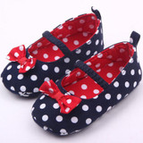 Baby Girl Soft Sole Shoes Dots Bowknot Toddler Anti-slip Shoes Newborn to