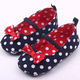 Baby Girl Soft Sole Shoes Dots Bowknot Toddler Anti-slip Shoes Newborn to