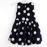 Baby Girl Sleeveless Chiffon Dress Summer Beach Dress Polka Dot Bowknot Sundress