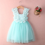 Baby Girl Princess Lace Tulle Flower Fancy Backless Gown Formal Party Dress 2-7Y
