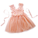 Baby Girl Princess Lace Tulle Flower Fancy Backless Gown Formal Party Dress 2-7Y