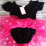 Baby girl Party Costume Ballet Kids Tutu mesh dress romper Dance Leotard jumpsuit hairband set Polka Dot Bowknot overalls
