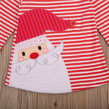 Baby Girl Long Sleeve Striped Dresses Baby Girl Christmas Santa Claus Print Dress Casual Kids Vestidos For Girls 1-7Y