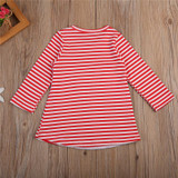 Baby Girl Long Sleeve Striped Dresses Baby Girl Christmas Santa Claus Print Dress Casual Kids Vestidos For Girls 1-7Y