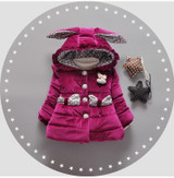Baby girl lovely dot cotton-padded jacket