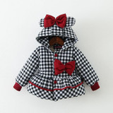 Baby girl lattice cotton-padded jacket