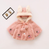 baby girl jackets girls outerwear coats coats winter kids jacket Velour fabric garment lovely Rabbit Ear coat baby girl Clothing