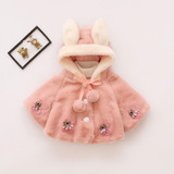 baby girl jackets girls outerwear coats coats winter kids jacket Velour fabric garment lovely Rabbit Ear coat baby girl Clothing