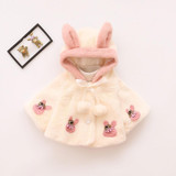 baby girl jackets girls outerwear coats coats winter kids jacket Velour fabric garment lovely Rabbit Ear coat baby girl Clothing