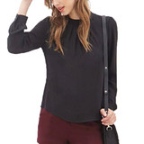 Singwing Women Chiffon Blouses Long Sleeve Casual Blouse Tops Tee Solid Color Women's Clothing Shirts