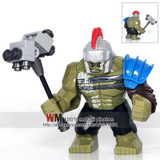 Single Sale XH654 Super Heroes Avengers Thor Ragnarok 76088 Hulk 7cm big size Blocks Model Bricks Children Gift Toys X0165