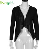 Spring Autumn Coats Women Fashion Cardigan Jacket Casual Patchwork PU Leather Outwear Coats Lady Tops Blouse Motorcycle Oct27