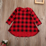 Spring Autumn Casual Baby Kids Girls Long Sleeve Palid Cotton Dress Checked Party Princess Formal Dresses 1-6Y Spring Autumn Casual Baby Kids Girls Long Sleeve Palid Cotton Dress Checked Party Princess Formal Dresses 1-6Y