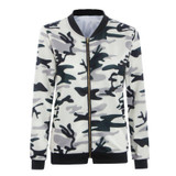 Spring Autumn Casual Jacket Women Long Sleeved Basic Coats Windbreaker Camouflage Print Jacket Outwear  a12