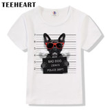 Spring Autumn Cartoon Bad Dog Boys Short Sleeve t shirt Kids Clothes T-Shirts Children Baby Girls Clothing