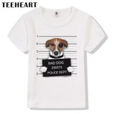 Spring Autumn Cartoon Bad Dog Boys Short Sleeve t shirt Kids Clothes T-Shirts Children Baby Girls Clothing