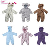 Spring Autumn Baby Clothes Flannel Baby Boy Clothes Cartoon Animal 3D Bear Ear Romper Jumpsuit Warm Newborn Infant Romper