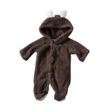 Spring Autumn Baby Clothes Flannel Baby Boy Clothes Cartoon Animal 3D Bear Ear Romper Jumpsuit Warm Newborn Infant Romper