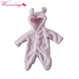 Spring Autumn Baby Clothes Flannel Baby Boy Clothes Cartoon Animal 3D Bear Ear Romper Jumpsuit Warm Newborn Infant Romper