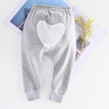 Spring Autumn Baby Boys Harem Pants 100% Cotton Good Quality Heart Pants Kids Casual Clothing Long Trousers Ruffle PP Pants DS19