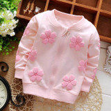 Spring Autumn Baby Babi Printed Flower Girls Princess Long Sleeved Outwear Coat Jackets Cardigan Kid's Coats S2715