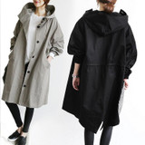 Spring Autumn 2017 New Female Leisure Loose Rope Wave Point Trench Coat Female Fashion Plus Size Loose Casual Windbreaker Coats
