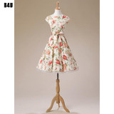 SISHION Women Summer Dress XXL Short Sleeve Floral Print 50s Swing Robe Boho Belted Vintage Rockabilly Dress Plus Size VD0234