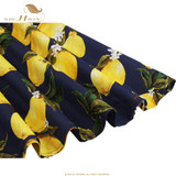 SISHION Women Summer Dress Short Sleeve Elegant Lemon Print Black Red Blue Retro Big Swing 50s Vintage Dress Tunic Vestidos 434