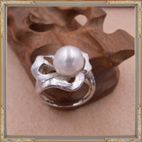 Sinya Silver pearl ring with 9-9.5mm natural freshwater pearl 925 sterling silver jewelry gift to women lover for wedding party