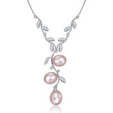 Sinya Natural freshwater Pearls Necklace 925 sterling silver choker fine jewelry via 3pcs AAAAA Freshwater pearls gift for women