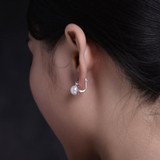 Sinya Natural Pearls earrings for women lady in 925 sterling silver fine jewelry pearls color optional dia 8-8.5mm 2017 hot sale