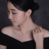 Sinya Natural Pearls earrings for women lady in 925 sterling silver fine jewelry pearls color optional dia 8-8.5mm 2017 hot sale