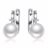 Sinya Natural Pearls earrings for women lady in 925 sterling silver fine jewelry pearls color optional dia 8-8.5mm 2017 hot sale