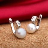 Sinya freshwater pearls earring 925 sterling silver Euro English lock fine Jewelry 2017 new and hot hoop earrings for women