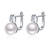 Sinya freshwater pearls earring 925 sterling silver Euro English lock fine Jewelry 2017 new and hot hoop earrings for women