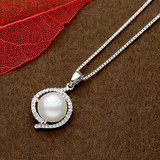 Sinya natural pearls silver earring pendant necklace jewelry set for women mother in 925 sterling silver Pearl diameter 9-10mm