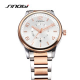 SINOBI Luxury Women Watches Quartz Watch Woman Rose Gold Business Watch Female Ladies Silver Watch Wristwatch