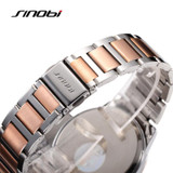 SINOBI Luxury Women Watches Quartz Watch Woman Rose Gold Business Watch Female Ladies Silver Watch Wristwatch