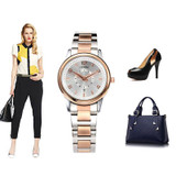SINOBI Luxury Women Watches Quartz Watch Woman Rose Gold Business Watch Female Ladies Silver Watch Wristwatch