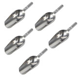 GSFY-5 x 5oz Sweet Scoops &amp; 5 x 5" Ice Tongs Wedding Candy Buffet Bar Stainless Set Silver