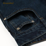 Groundnut Brand 100% Pure Cotton Business Straight Leg High Waist Long Jeans Men Denim Pants Male Casual Trousers 2017 Fashion