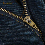 Groundnut Brand 100% Pure Cotton Business Straight Leg High Waist Long Jeans Men Denim Pants Male Casual Trousers 2017 Fashion