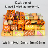 Grosgrain Satin Ribbon random mixed Size/Style for Wedding Party Christmas Decoration DIY Gift Craft 12y/lot (1y/style)