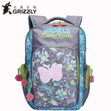 GRIZZLY Russia Kids Cartoon School Bags Children Orthopedic Waterproof School Backpack for Primary School Girls Grade 1-4