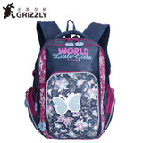 GRIZZLY Russia Kids Cartoon School Bags Children Orthopedic Waterproof School Backpack for Primary School Girls Grade 1-4