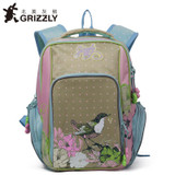 GRIZZLY Russia Kids Cartoon School Bags Children Orthopedic Waterproof School Backpack for Primary School Girls Grade 1-4