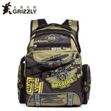 GRIZZLY NEW Russia Kids Boys Backpack Cartoon Car for Children School Bags Orthopedic&amp;Waterproof Primary School Grade 1-4